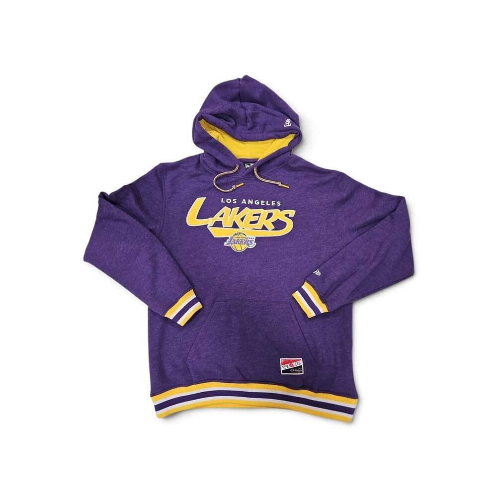 NBA Los Angeles Lakers Hoodie Size L Vintage Pull Over Sweatshirt By New Era